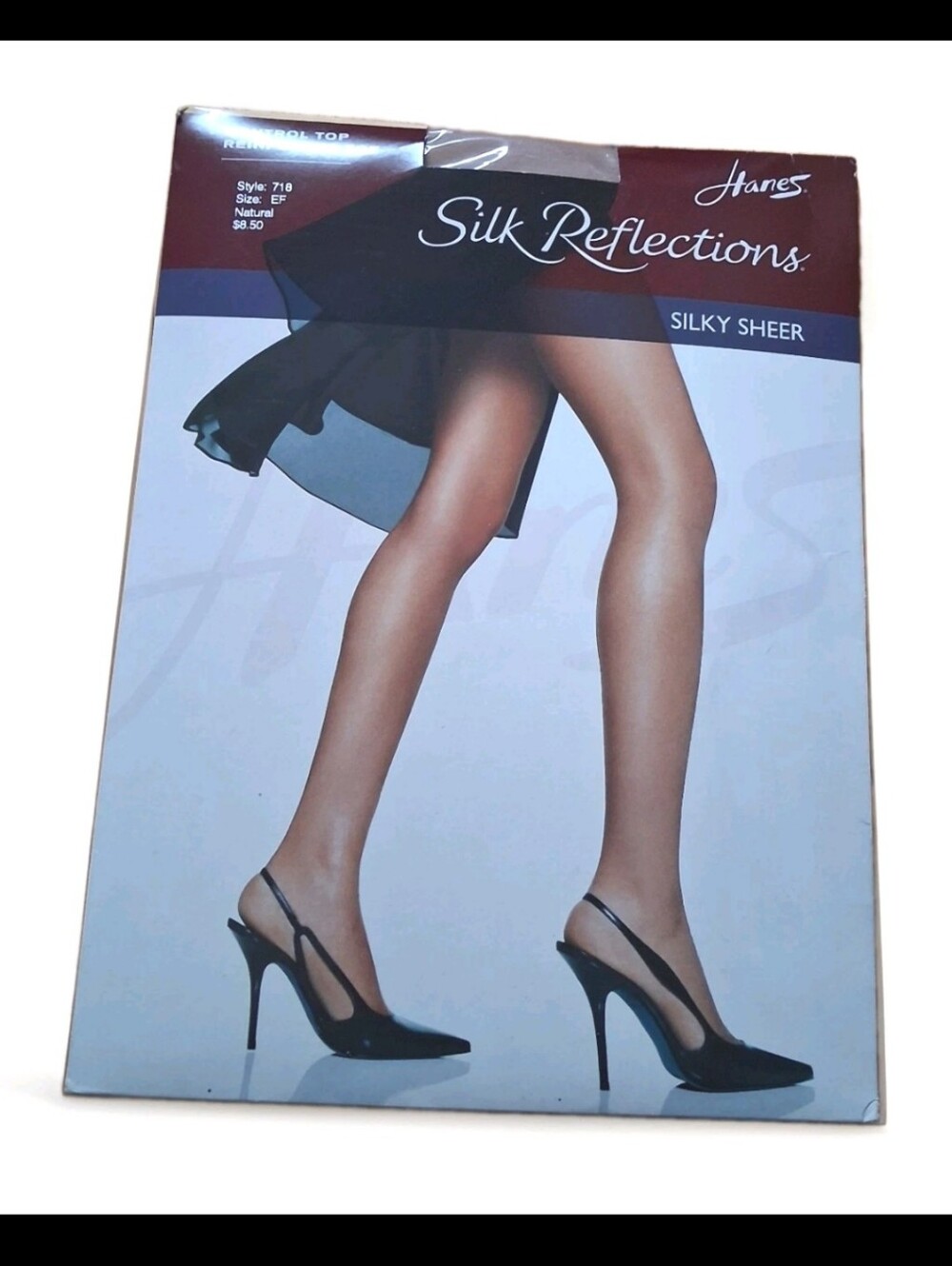 Hanes - Silk Reflections Silky Sheer Control Top Size EF Natural Pantyhose. New